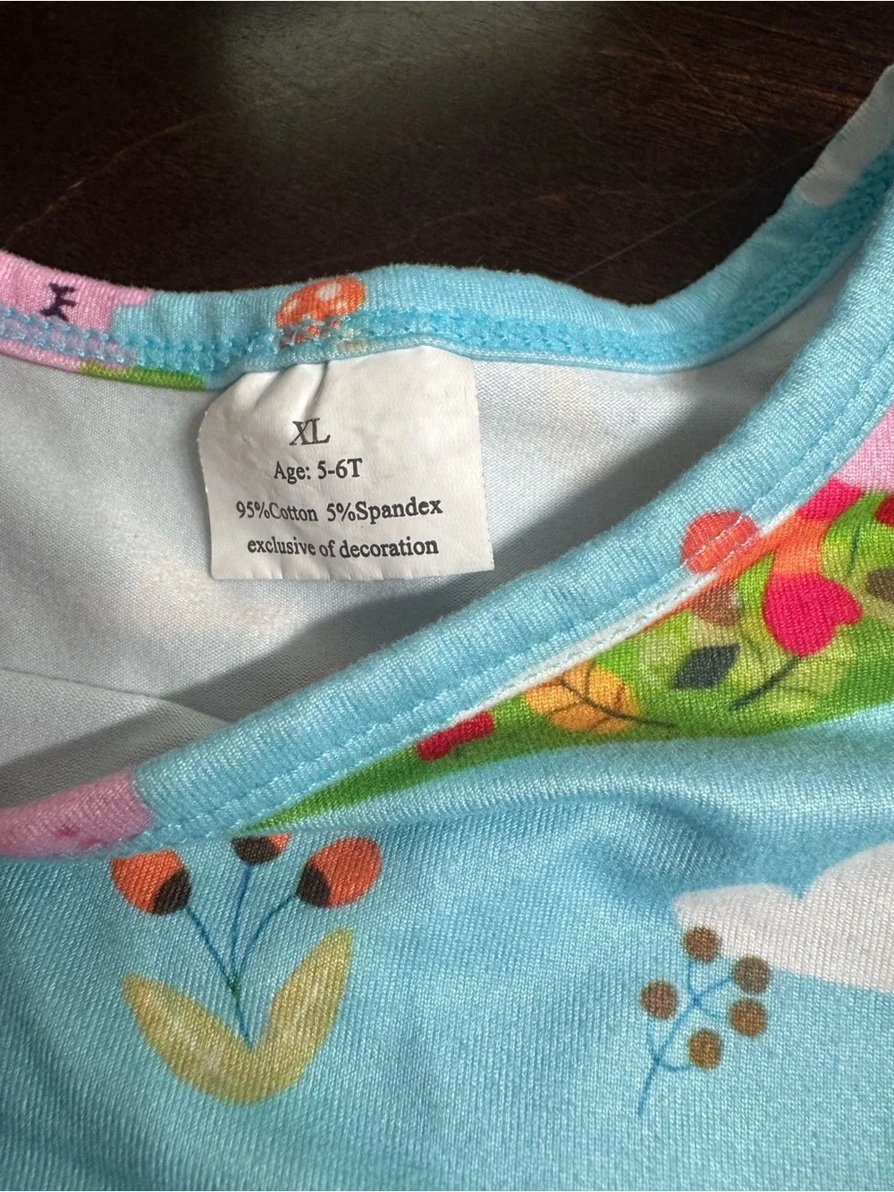 Girls Light Blue Peppa Pig Print Top with Orange Ruffle Hem Leggings VGUC